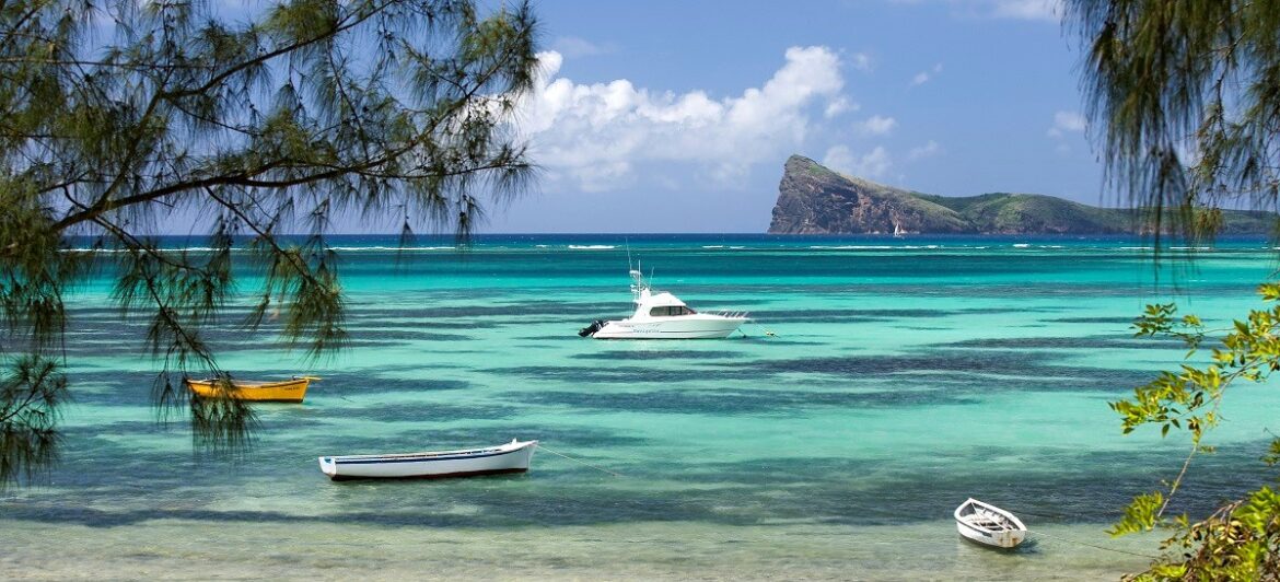 Outrigger-Mauritius-1 boats in the water near a tree