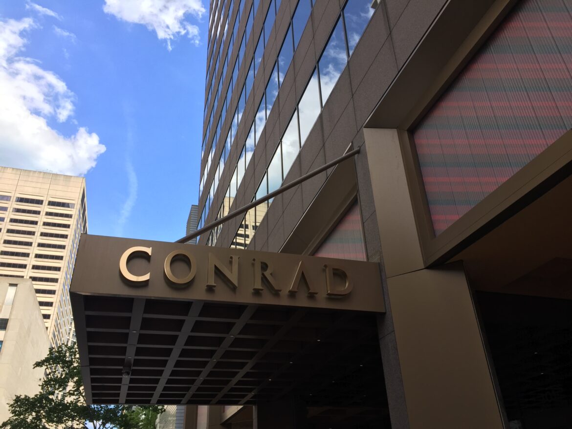 a building with a sign