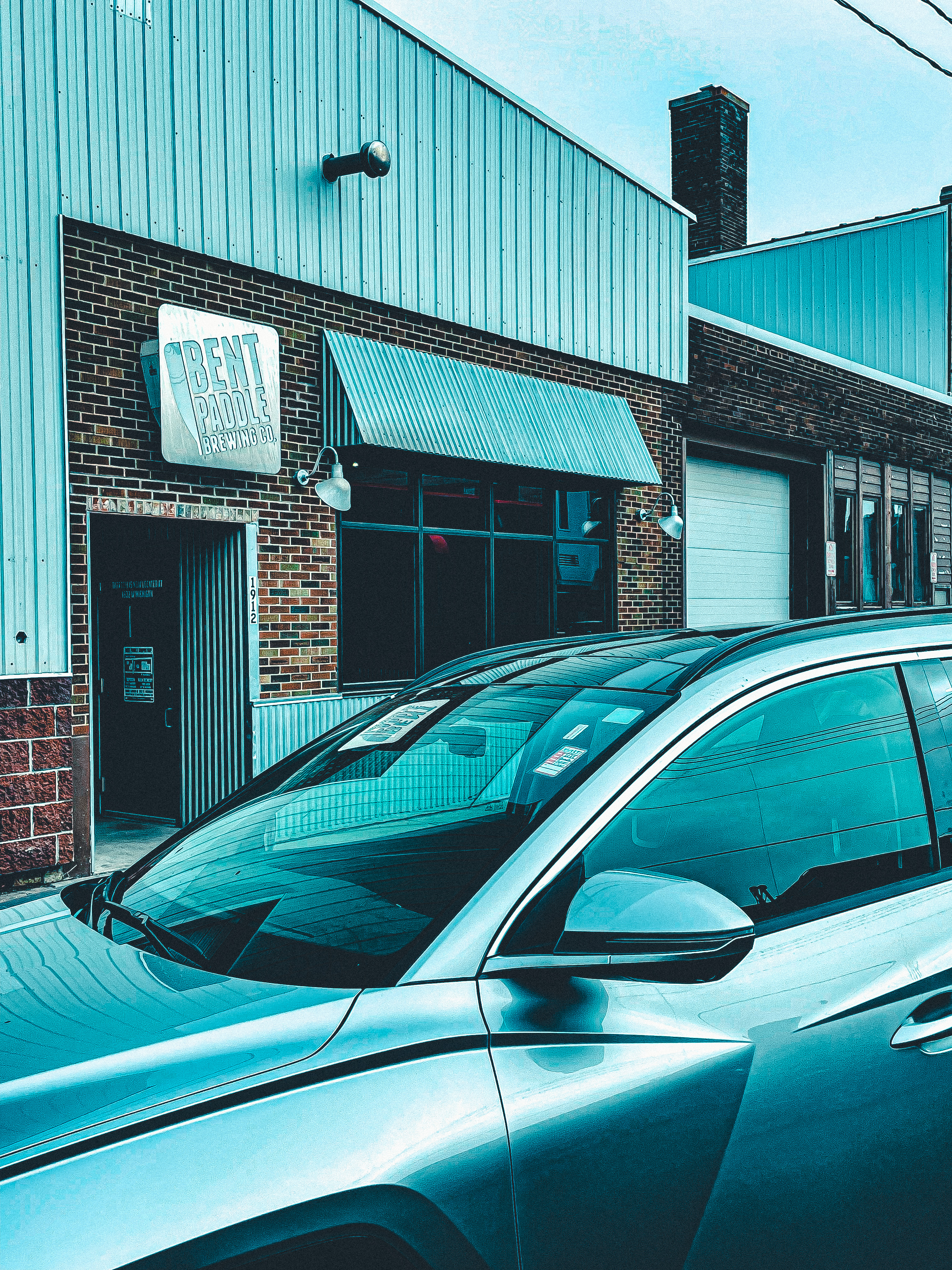 a car parked outside a building