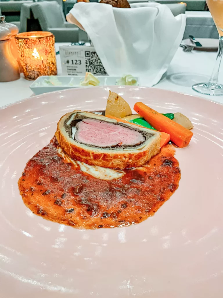 Celebrity Apex Normandy beef in puff pastry entree