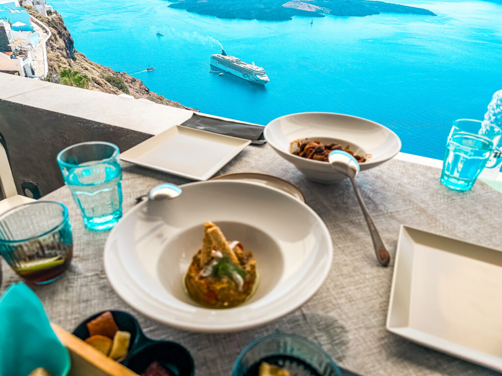 Lunch with a view in Santorini