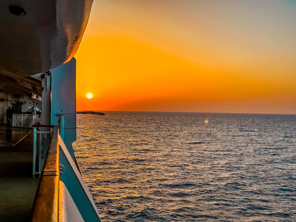 Sunset from deck on Norwegian Jade