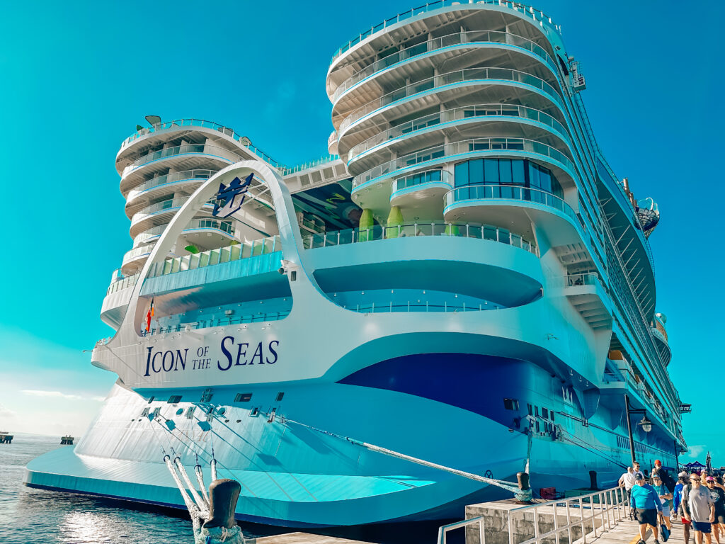 Aft of Icon of the Seas in St. Kitts