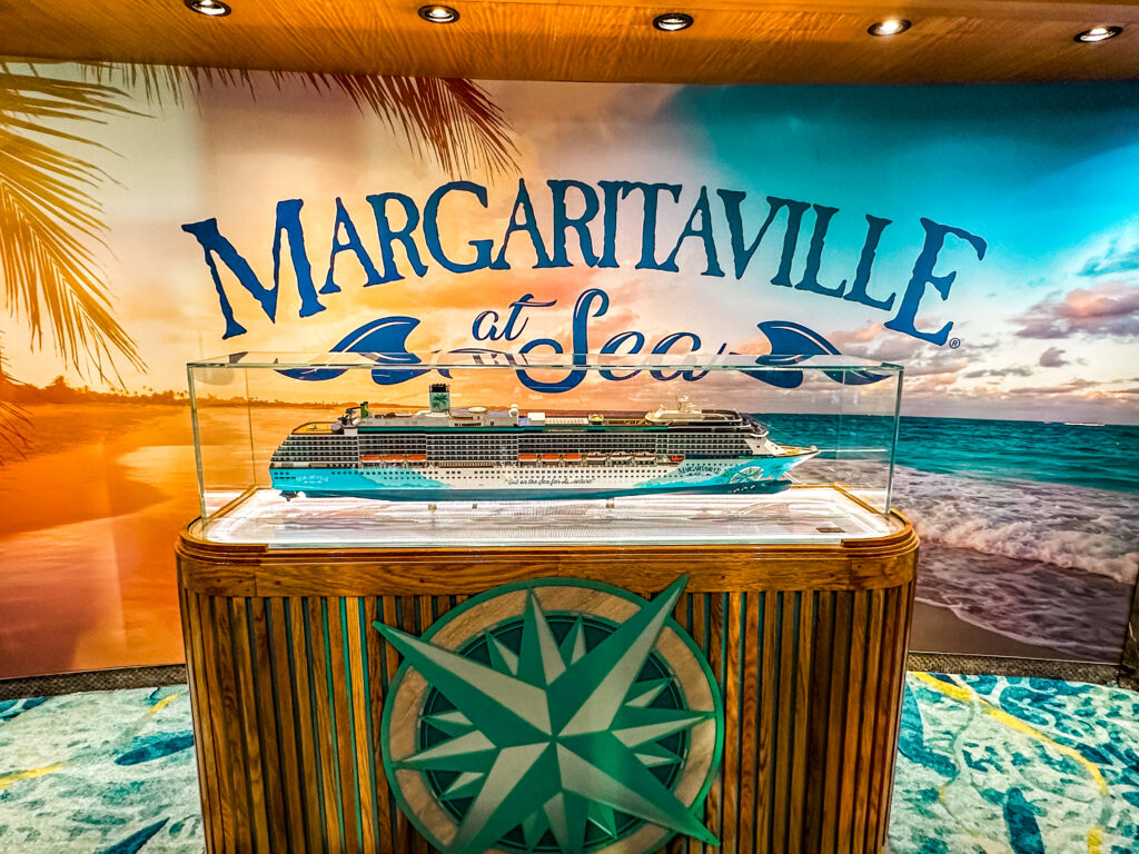 Lobby with ship model of Islander - Margaritaville at Sea Islander Experience