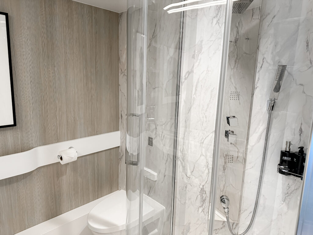 Shower on Celebrity Beyond Aqua Class Stateroom