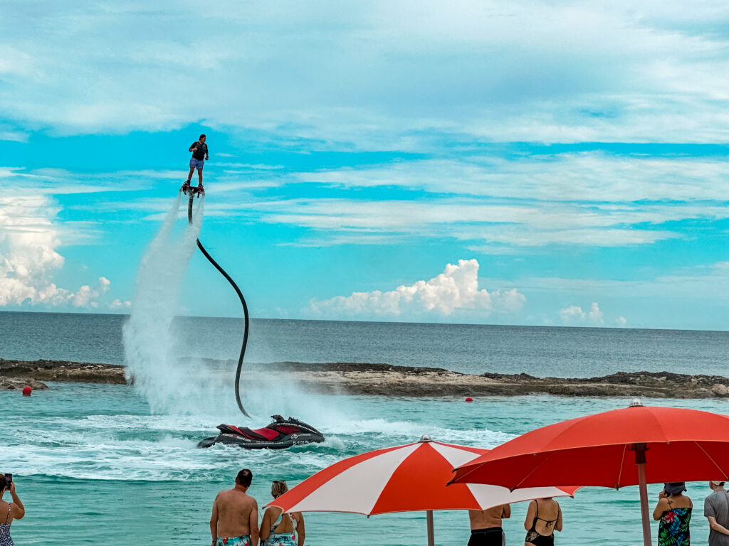 Flying water board at Perfect Day