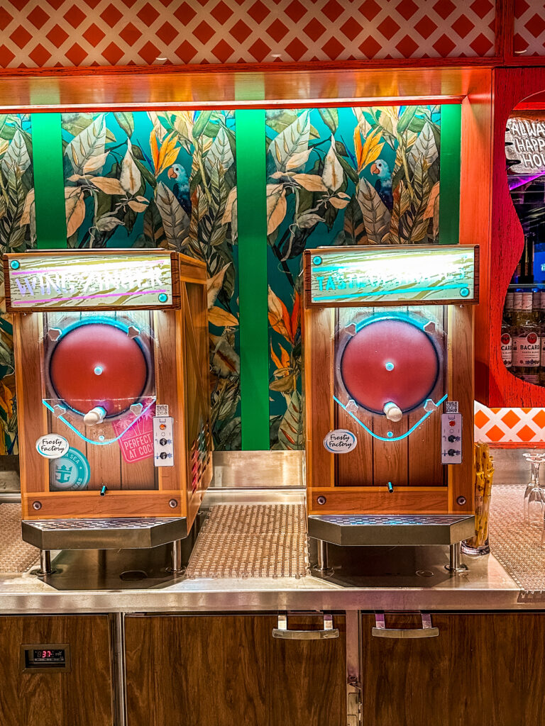 Daiquiri machines at Pesky Parrot on Utopia of the Seas!