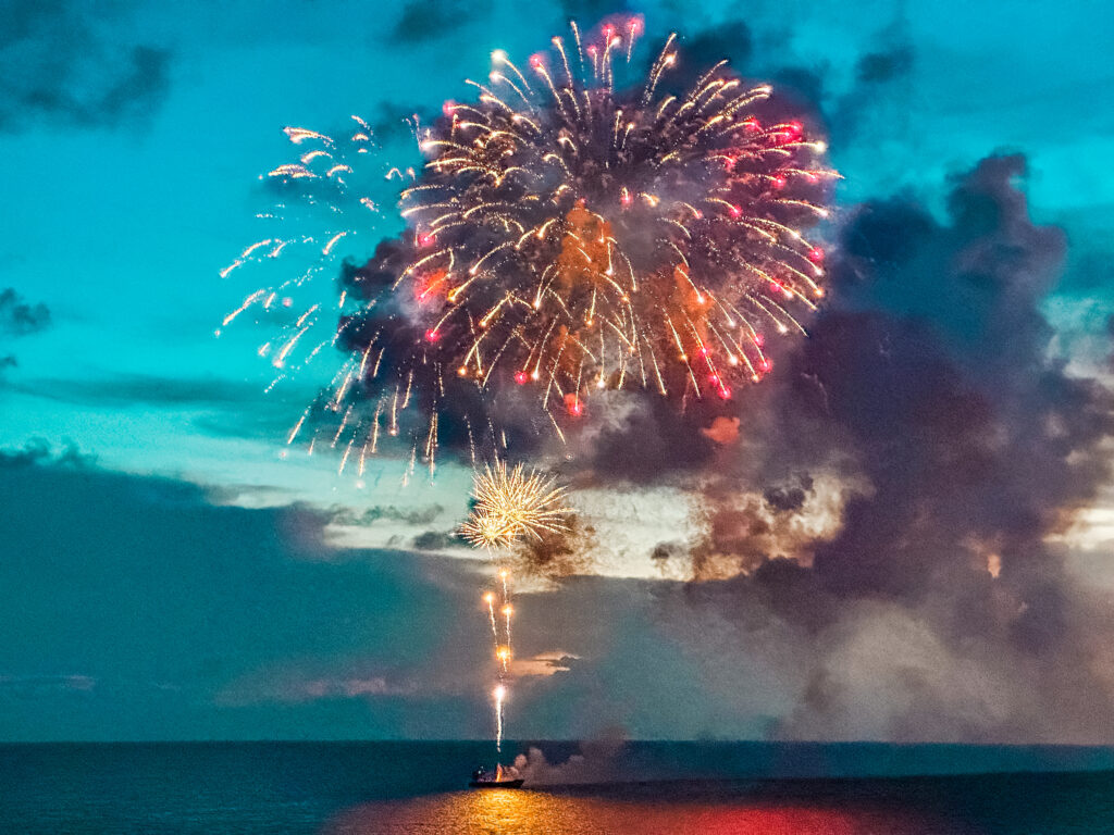 Fireworks on Utopia of the Seas