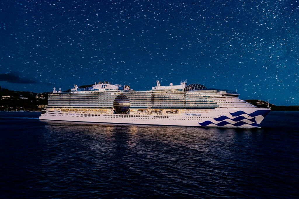 Star Princess at night